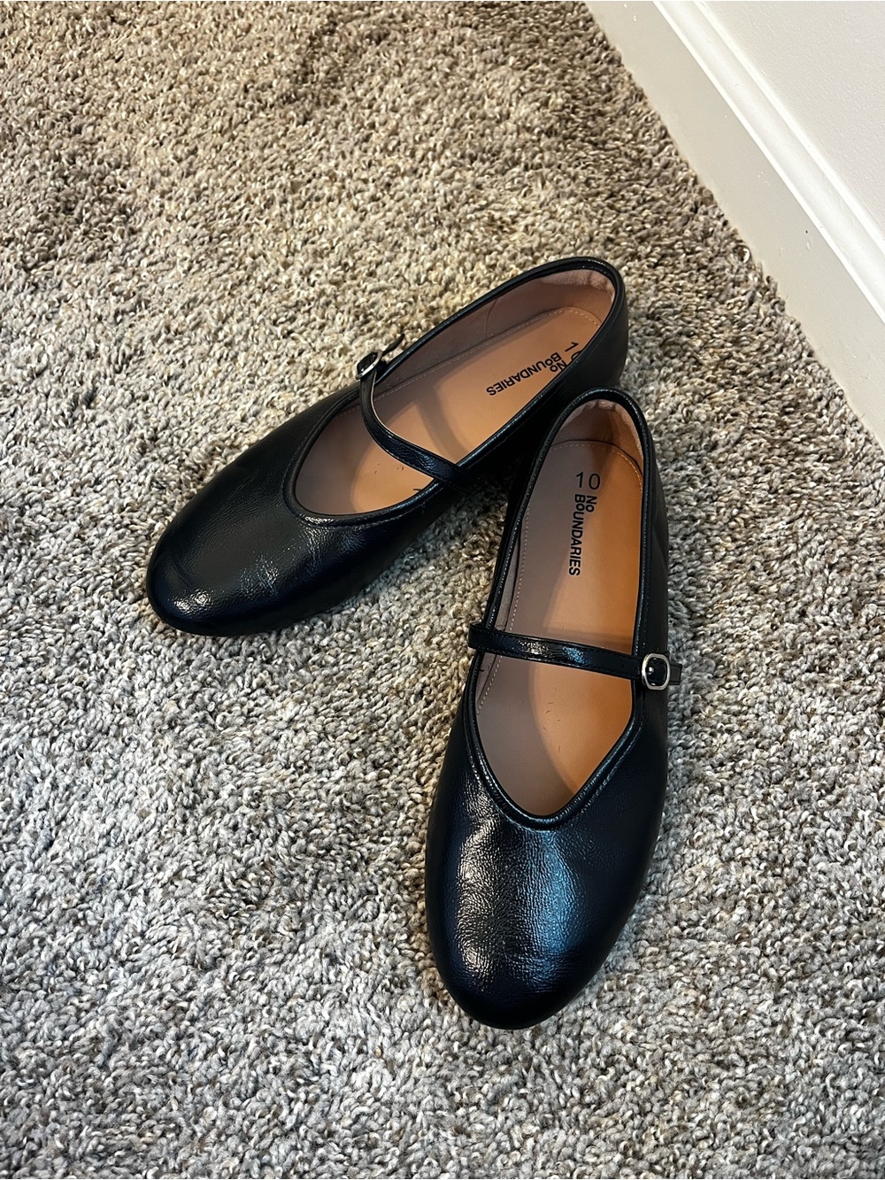 No Boundaries Navy Mary Jane Flats with Buckle Strap